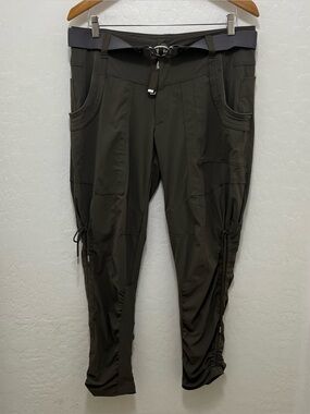 High Everyday Couture Pants Amble Cargo Tapered Ruched Legs US 10 Made in Italy